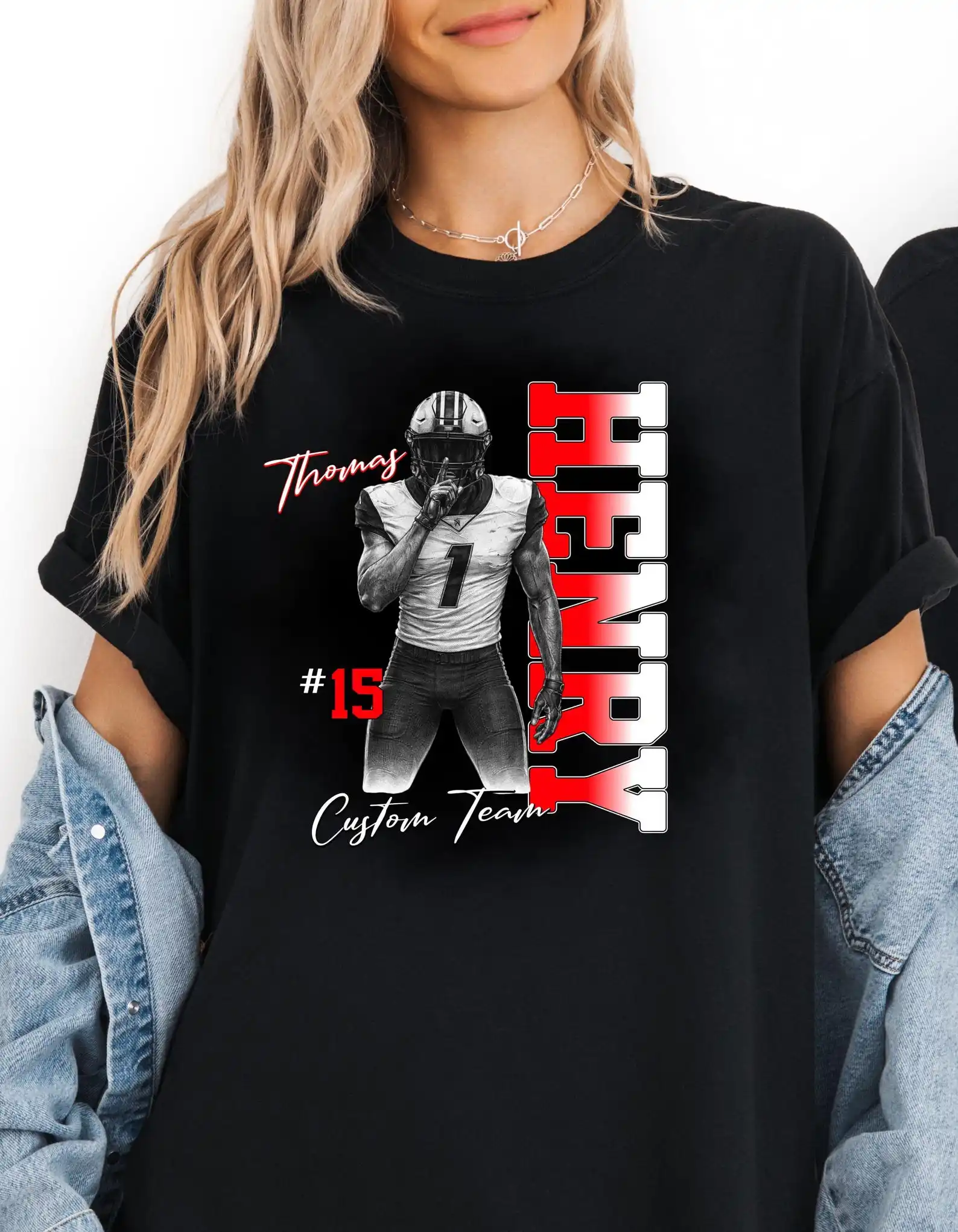 Custom Photo Sport Player Name Shirt Women Men Retro Bootleg Loose Shirt For Football Lovers Team Bootleg Style Sports Top
Custom Photo Sport Player Name Shirt Women Men Retro Bootleg Loose Shirt For Football Lovers Team Bootleg Style Sports Top