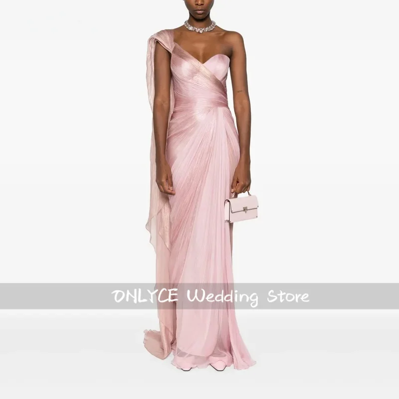 Graceful Pink Mermaid Prom Gowns One Shoulder Formal Party Gown Floor Length Evening Dress vestidos de festa Customized
Graceful Pink Mermaid Prom Gowns One Shoulder Formal Party Gown Floor Length Evening Dress vestidos de festa Customized