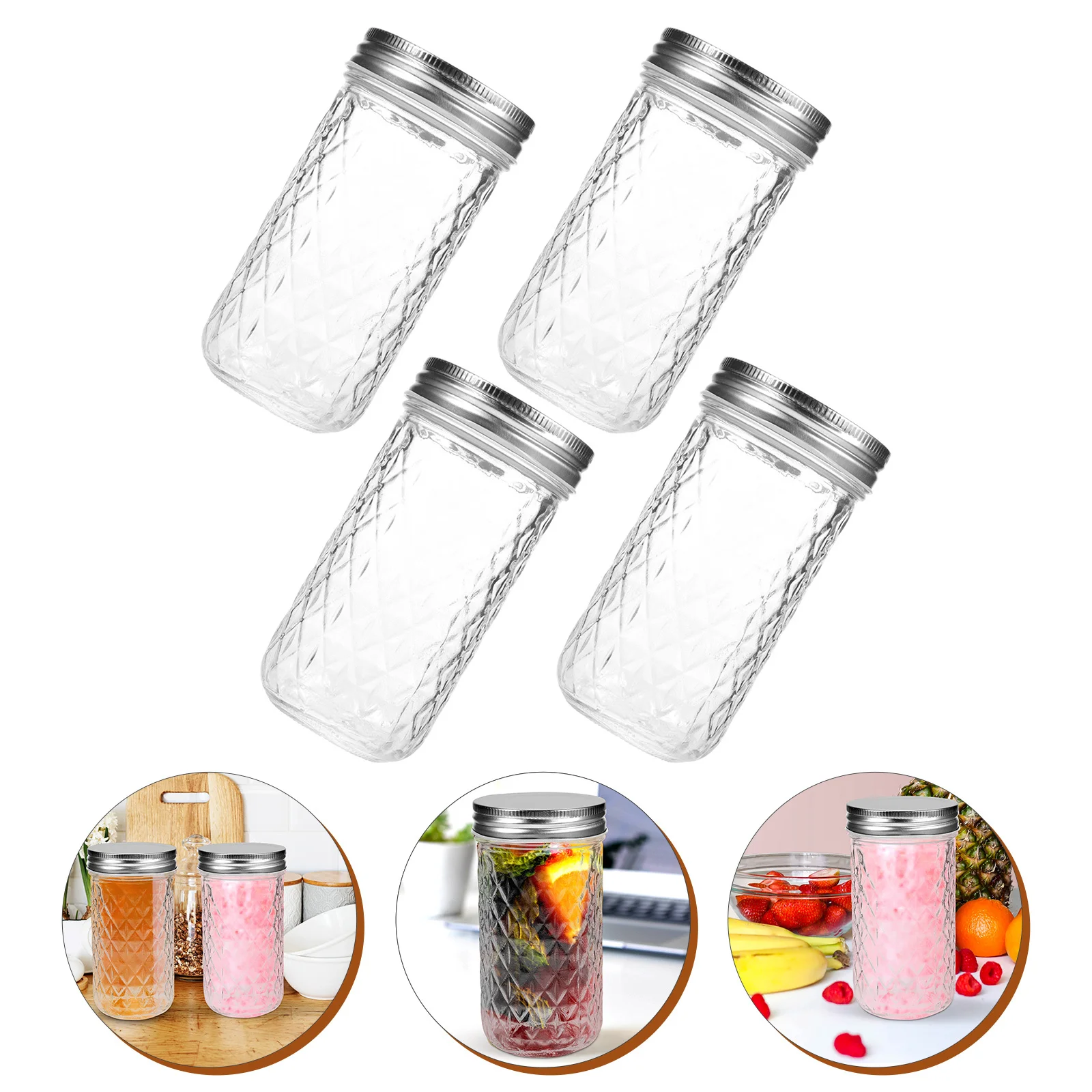 4 Pcs Airtight Food Jar Glass Storage Jars Honey Pots Container Small with Lids Jam 
4 Pcs Airtight Food Jar Glass Storage Jars Honey Pots Container Small with Lids Jam