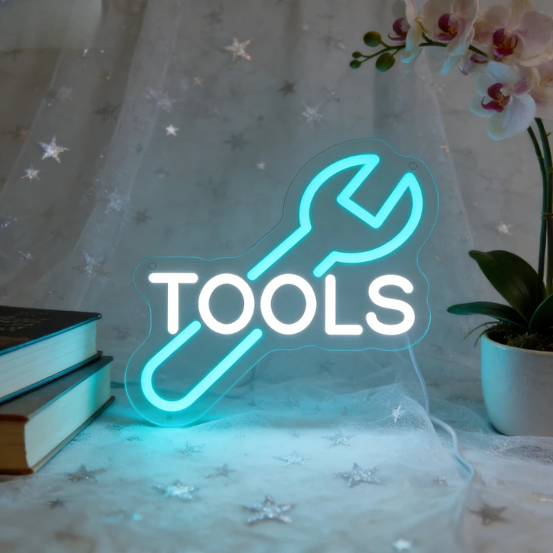 TOOLS Wrench LED Neon Sign Wall Art for Garage Workshop Man Cave Home Bar Decoration Industrial Creative Gift
TOOLS Wrench LED Neon Sign Wall Art for Garage Workshop Man Cave Home Bar Decoration Industrial Creative Gift