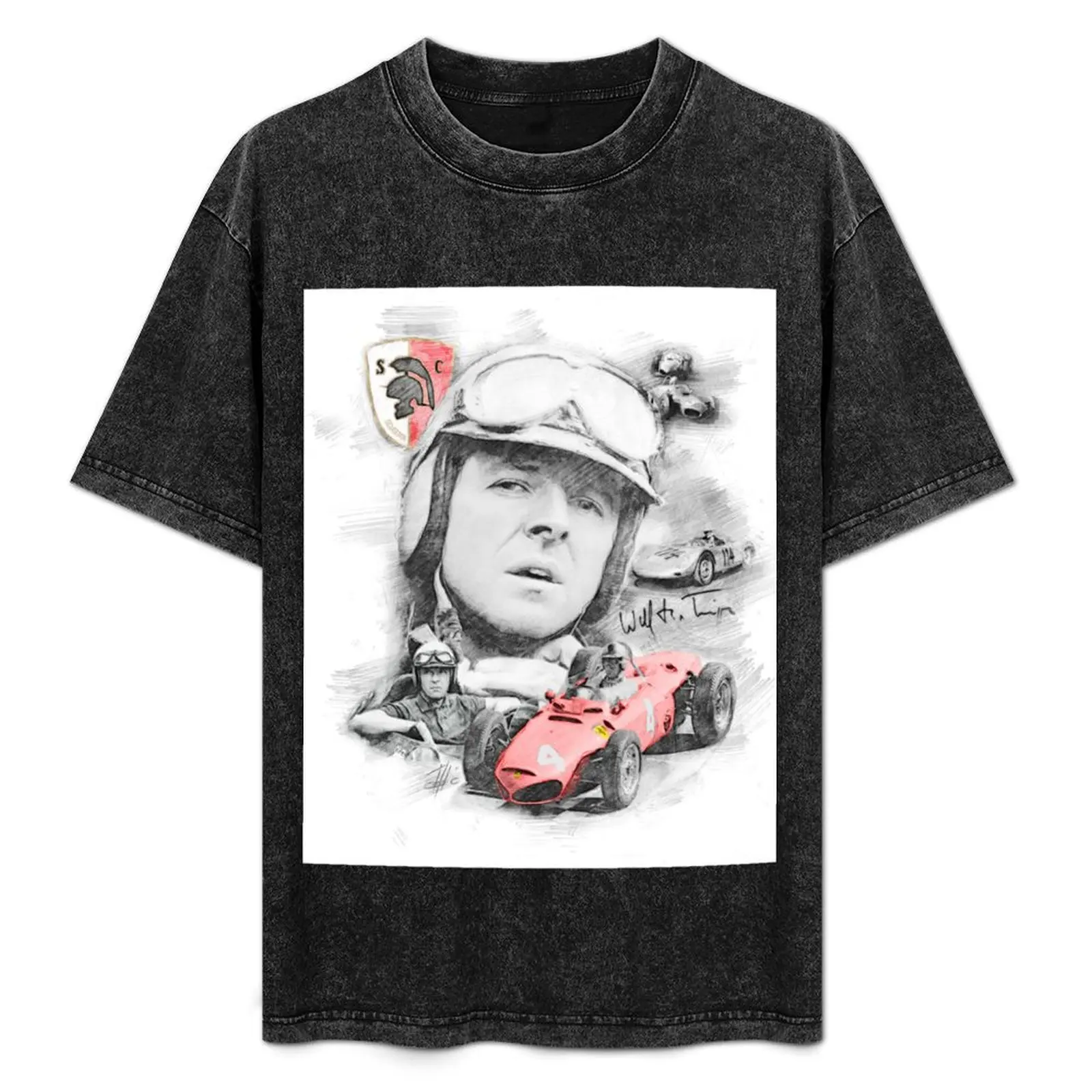 Wolfgang Graf Berghe von Trips T-Shirt Modern Print Casual T-Shirt
Wolfgang Graf Berghe von Trips T-Shirt Modern Print Casual T-Shirt