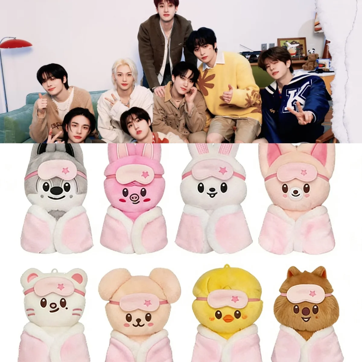 Kpop Cartoon SKZOO Nightgown Doll Hyunjin Felix LeeKnow Cartoon Han BangChan I.N Cute Plush Eye Patch Doll Keychain Bag Hang
Kpop Cartoon SKZOO Nightgown Doll Hyunjin Felix LeeKnow Cartoon Han BangChan I.N Cute Plush Eye Patch Doll Keychain Bag Hang