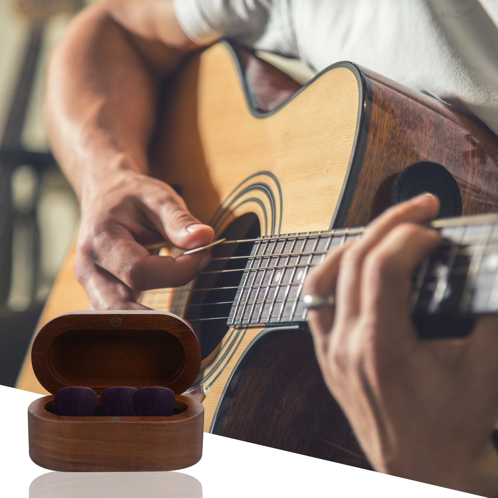1 pc Wooden Guitar Plectrum Box Picks Organizer Case Durable Portable Storage Travel Musical Instrument Parts Accessories
1 pc Wooden Guitar Plectrum Box Picks Organizer Case Durable Portable Storage Travel Musical Instrument Parts Accessories