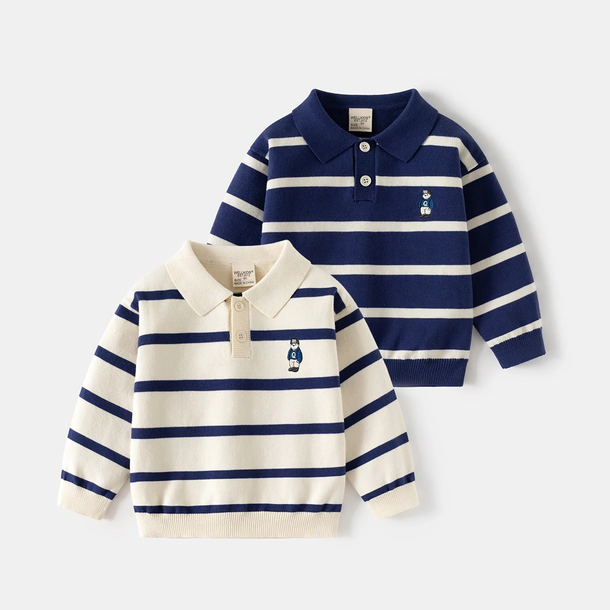 The 2025 spring new children's lapel sweater with a striped collar is a versatile and trendy children's knitted sweater
The 2025 spring new children's lapel sweater with a striped collar is a versatile and trendy children's knitted sweater