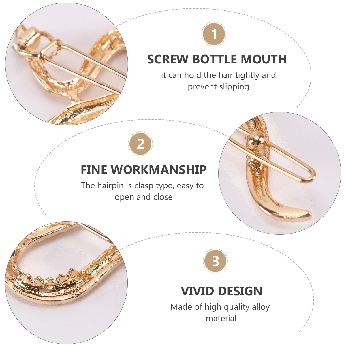 6pcs Alloy Clips Vintage Metal Snake Bobby Pins Golden Hair Accessories for Metal Snake Hair Clip Women Girls
6pcs Alloy Clips Vintage Metal Snake Bobby Pins Golden Hair Accessories for Metal Snake Hair Clip Women Girls