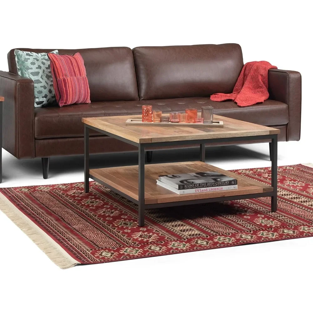 SOLID MANGO WOOD and Metal 34 Inch Wide Square Modern Industrial Coffee Table in Natural, for The Living Room and Family Room
SOLID MANGO WOOD and Metal 34 Inch Wide Square Modern Industrial Coffee Table in Natural, for The Living Room and Family Room