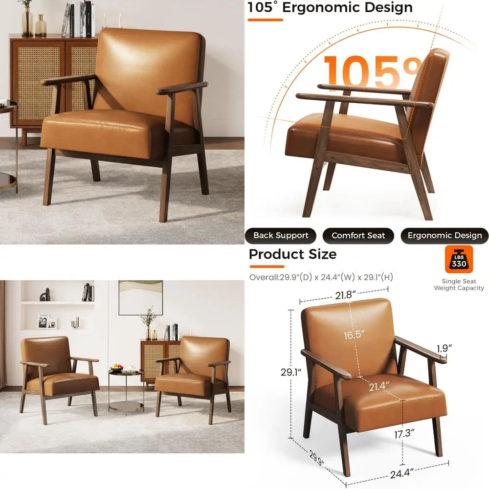 Стул Casaottima для спальни и гостиной из искусственной кожи с ножками из массива дерева и мягкой подушкой для чтения
Стул Casaottima для спальни и гостиной из искусственной кожи с ножками из массива дерева и мягкой подушкой для чтения