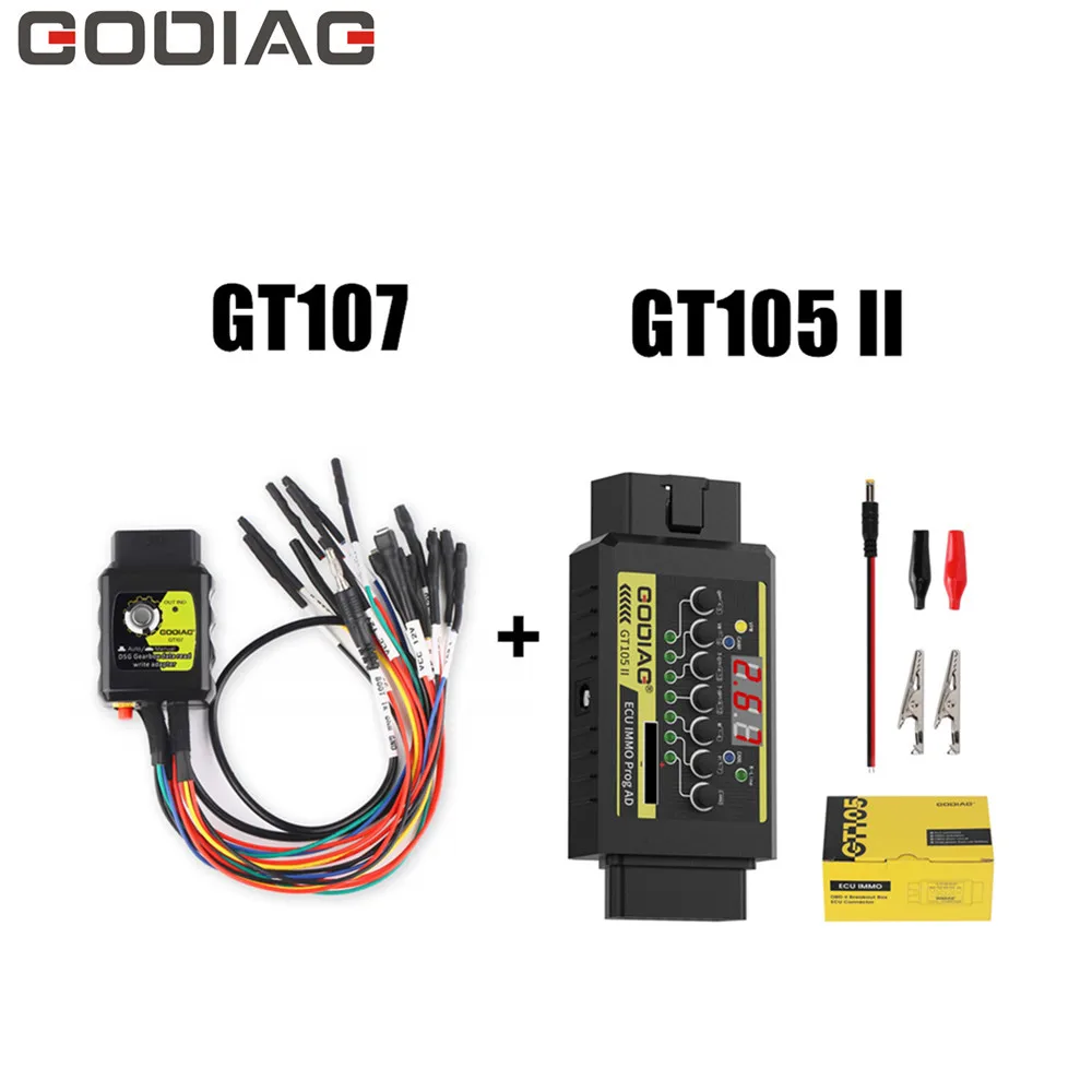 Адаптер данных коробки передач GODIAG GT107 + GT105 II DSG Plus для DQ250/DQ200/VL381/VL300/DQ500/DL501
Адаптер данных коробки передач GODIAG GT107 + GT105 II DSG Plus для DQ250/DQ200/VL381/VL300/DQ500/DL501