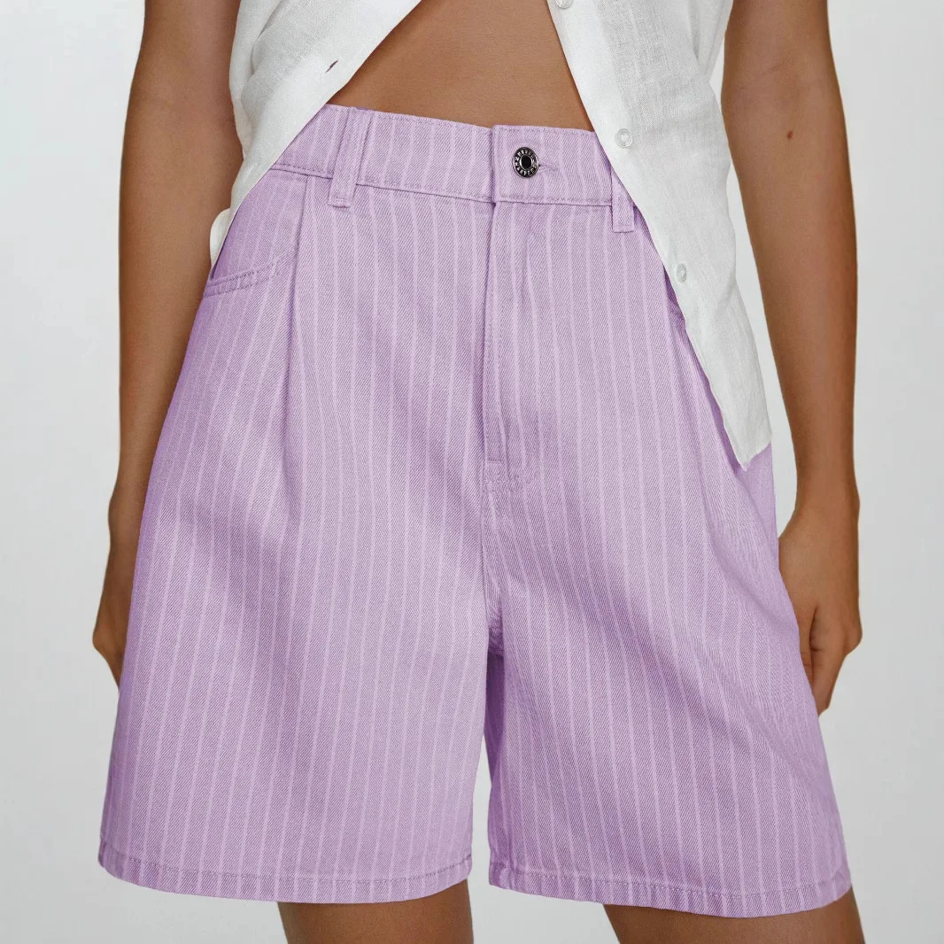 High Waist Denim Shorts Striped Women Loose Short Straight Pants Casual High Waist Short Jeans Lady Pockets Spliced Summer
High Waist Denim Shorts Striped Women Loose Short Straight Pants Casual High Waist Short Jeans Lady Pockets Spliced Summer