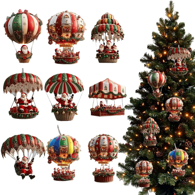 10Pcs Christmas Wooden Hot Air Balloon Santa Claus 2D Flat Wooden Pendant Christmas Tree Decoration Perfect Holiday Gift Decor C
10Pcs Christmas Wooden Hot Air Balloon Santa Claus 2D Flat Wooden Pendant Christmas Tree Decoration Perfect Holiday Gift Decor C