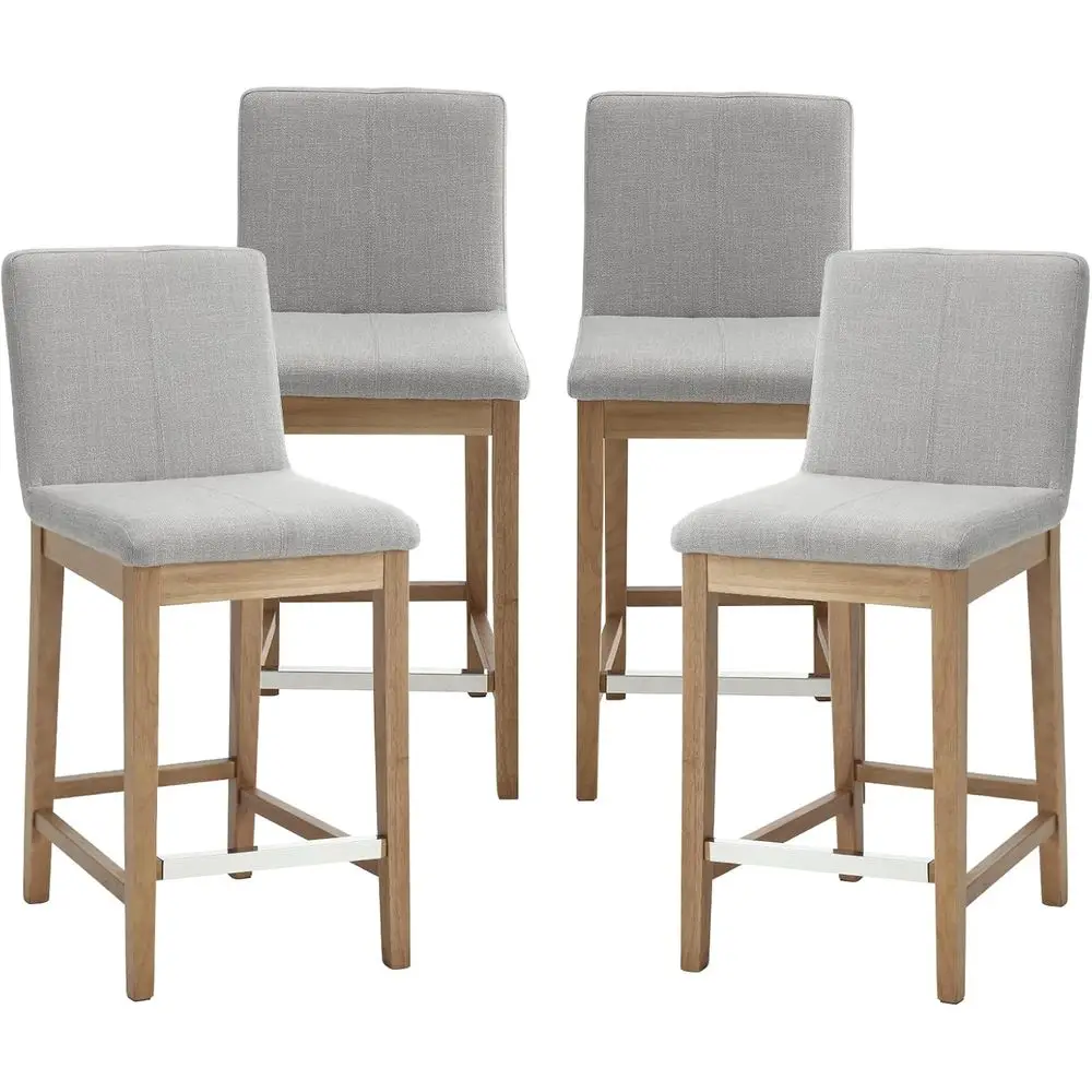 Set of 4 Modern 26 Counter Height Stools with Backrest and Footrest, Upholstered in Comfortable Linen Fabric for Kitchen Island
Set of 4 Modern 26 Counter Height Stools with Backrest and Footrest, Upholstered in Comfortable Linen Fabric for Kitchen Island