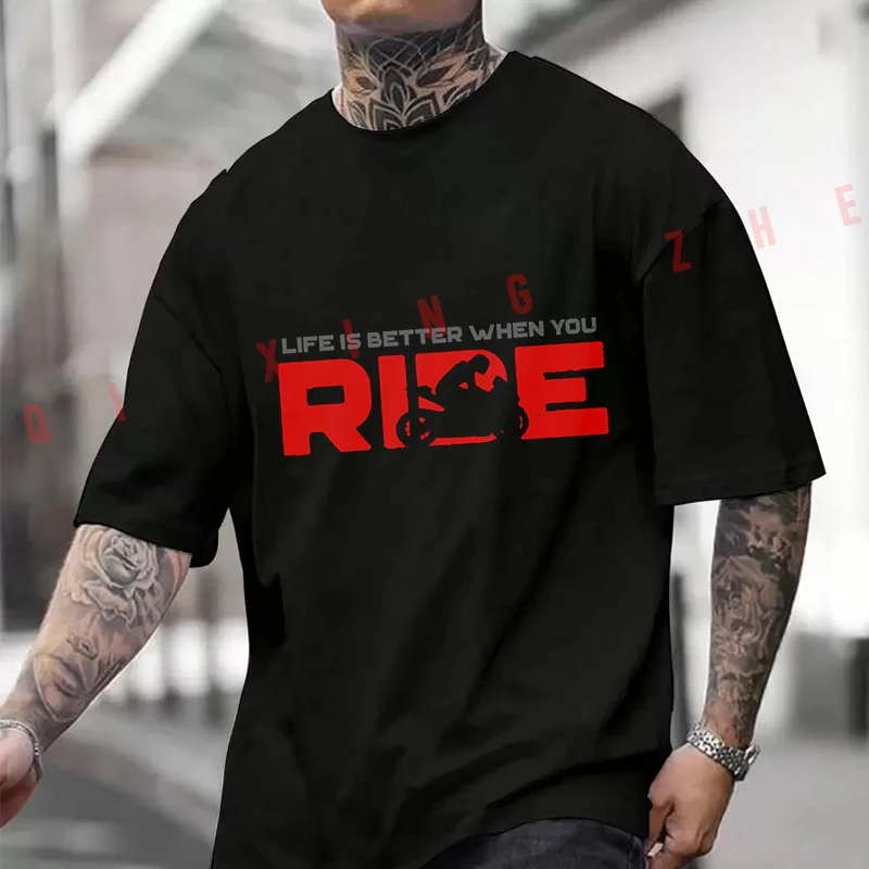 Life Is Better When You Ride Bold Print Men's Women Summer 100% Cotton T-shirt Moto Short Sleeved Casual Unisex Tops
Life Is Better When You Ride Bold Print Men's Women Summer 100% Cotton T-shirt Moto Short Sleeved Casual Unisex Tops