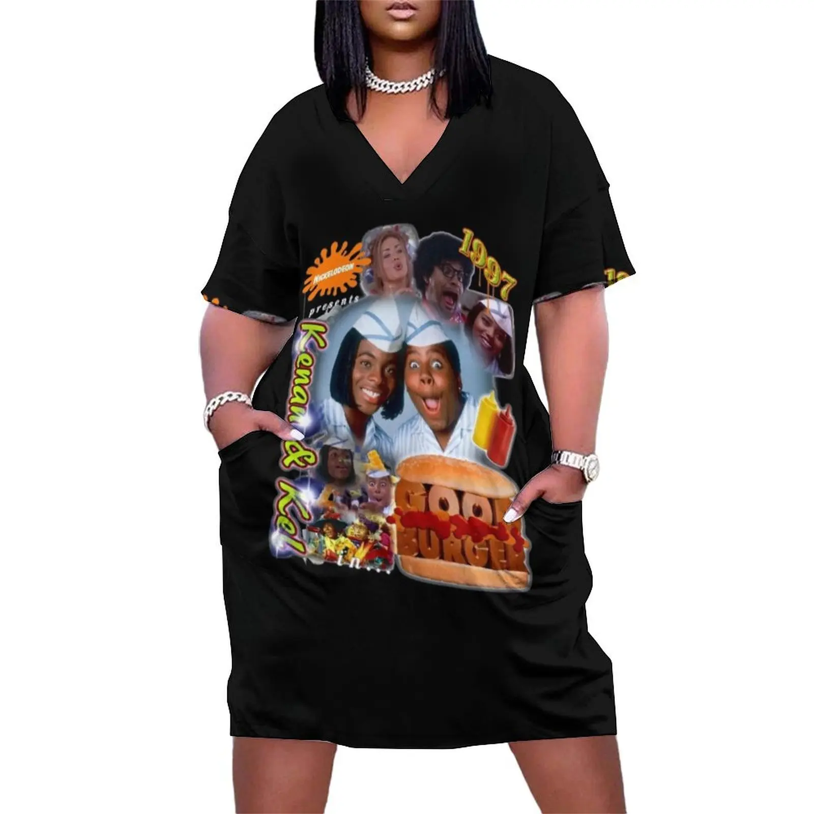 Good Burger Vintage Style Loose Pocket Dress women's summer jumpsuit Clothing female dress for women summer
Good Burger Vintage Style Loose Pocket Dress women's summer jumpsuit Clothing female dress for women summer