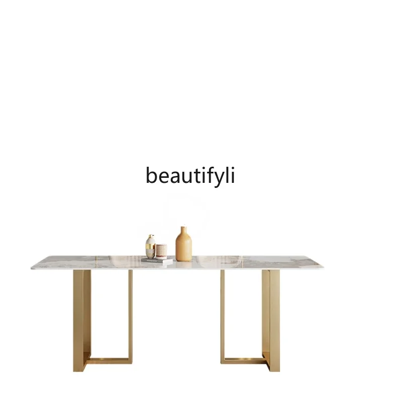 Rock Dining Table Simple Modern Designer Small Apartment Dining Table Bright High-End Rectangular Dining Tables and Chairs Set
Rock Dining Table Simple Modern Designer Small Apartment Dining Table Bright High-End Rectangular Dining Tables and Chairs Set