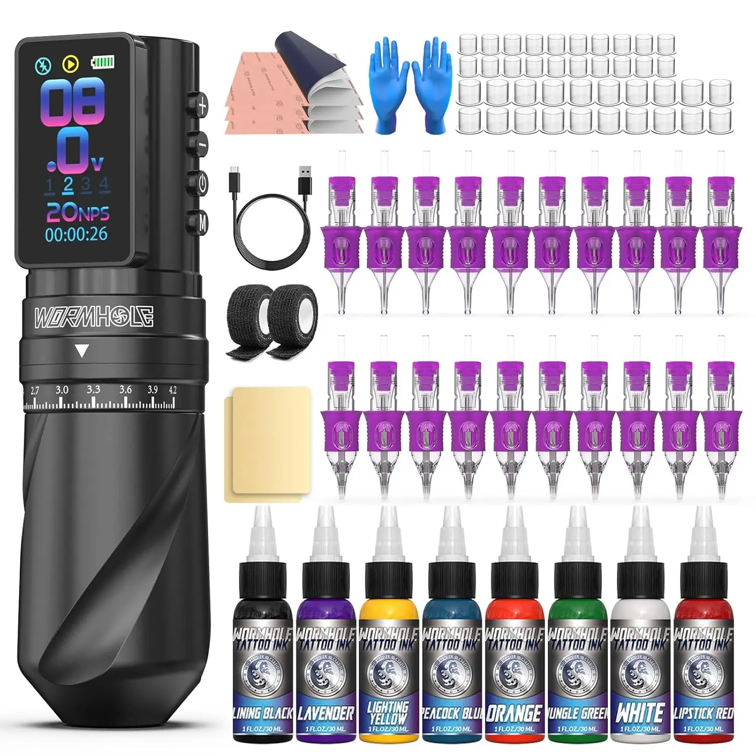 2,300mAh Wireless Tattoo Pen Kit with 7 Adjustable Stroke & 3 Modes for Artists
2,300mAh Wireless Tattoo Pen Kit with 7 Adjustable Stroke & 3 Modes for Artists