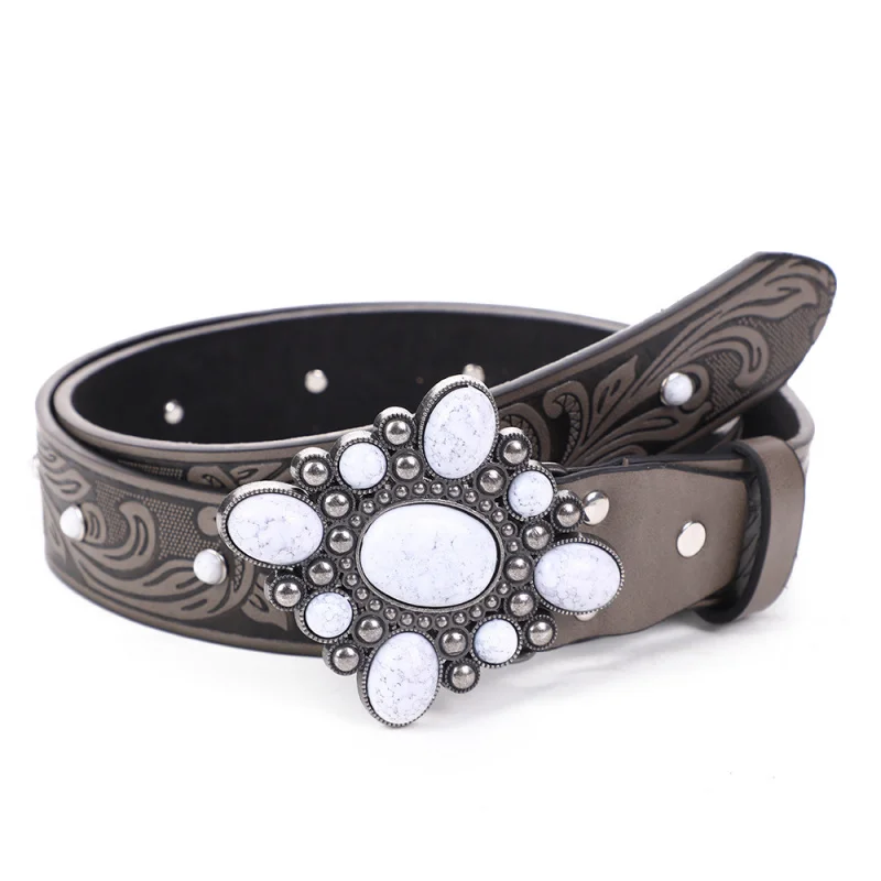 Western Embossed PU Leather Strap Retro Metal Flower Cowboy Men Belt Emo Flower Print Belt for womens
Western Embossed PU Leather Strap Retro Metal Flower Cowboy Men Belt Emo Flower Print Belt for womens