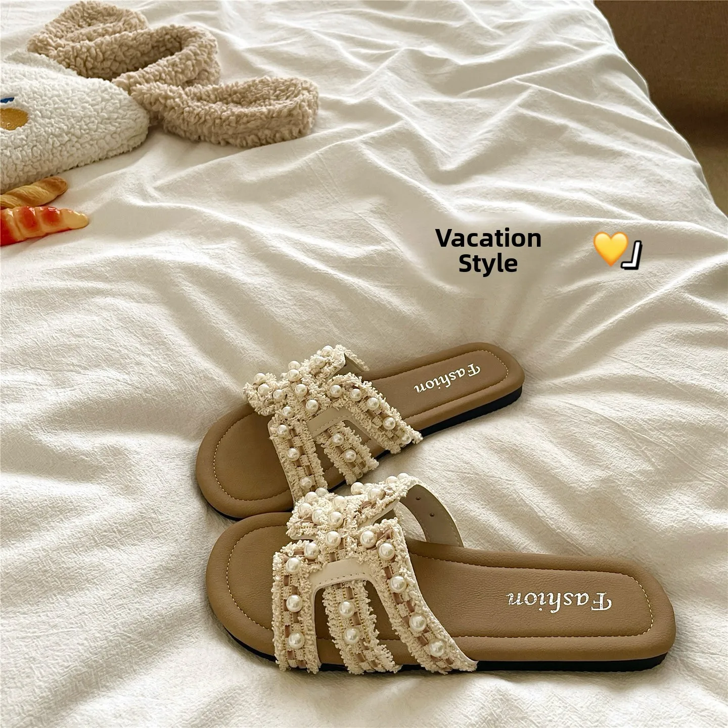 Pearl Mermaid Princess Woven Summer Breathable Anti-slip Flat Sandals Women's Holiday Casual Slip-On Shoes Korean Style
Pearl Mermaid Princess Woven Summer Breathable Anti-slip Flat Sandals Women's Holiday Casual Slip-On Shoes Korean Style