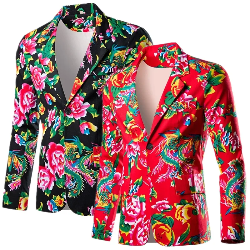 New Men Red Flower Suit Pure Cotton One Breasted Button Jacket Male Business Casual Prom Stage Party Blazers
New Men Red Flower Suit Pure Cotton One Breasted Button Jacket Male Business Casual Prom Stage Party Blazers
