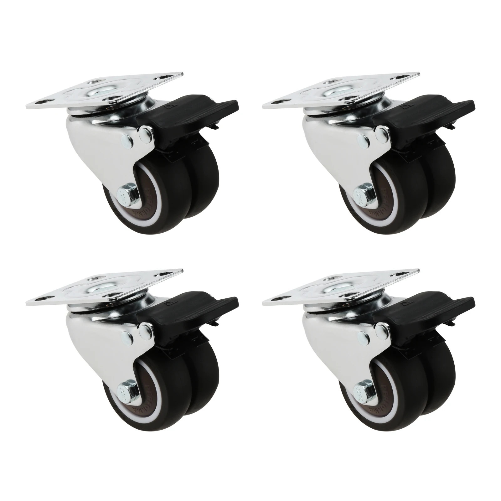 4Pcs 2 Inch Two-wheeled Furniture Swivel Casters Heavy Duty Soft Rubber Roller Furniture Wheels with Brake 360 Degree Rotation
4Pcs 2 Inch Two-wheeled Furniture Swivel Casters Heavy Duty Soft Rubber Roller Furniture Wheels with Brake 360 Degree Rotation