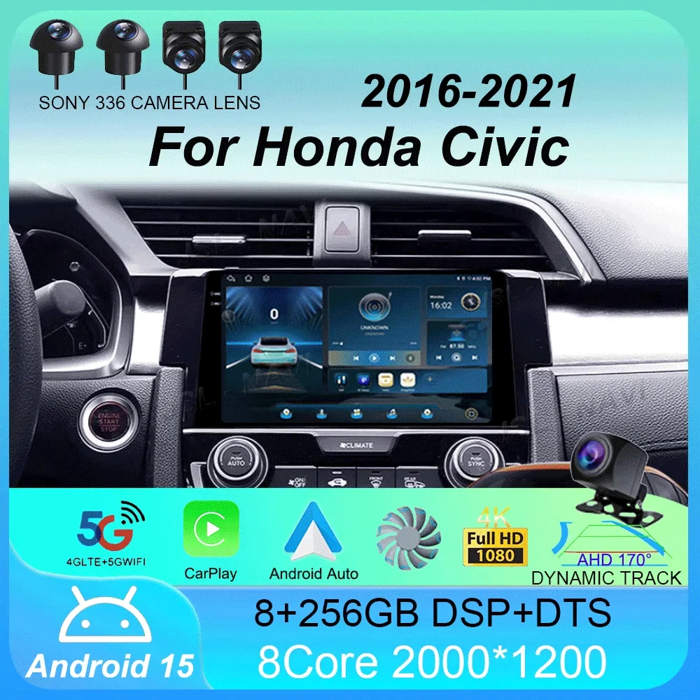 Android 15 Car Radio Carplay Auto For Honda Civic 2016 2017 2018 - 2021 GPS Multimedia WIFI+4G Head Unit BT Player Stereo Video
Android 15 Car Radio Carplay Auto For Honda Civic 2016 2017 2018 - 2021 GPS Multimedia WIFI+4G Head Unit BT Player Stereo Video
