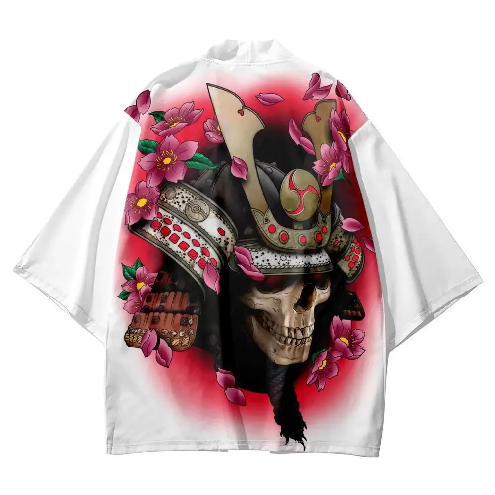 Casual Loose White Skeleton Print Cardigan Kimono Summer Beach Women Men Haori Yukata Streetwear Traditional Samurai Clothes
Casual Loose White Skeleton Print Cardigan Kimono Summer Beach Women Men Haori Yukata Streetwear Traditional Samurai Clothes 