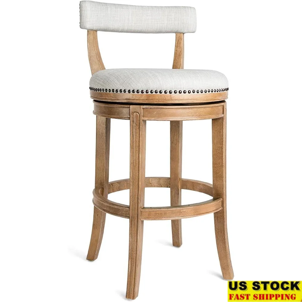 Wooden Swivel Bar Stool Low-Back Upholstered Seat Comfortable Kitchen Chair Durable Construction Elegant Design Ideal Dining
Wooden Swivel Bar Stool Low-Back Upholstered Seat Comfortable Kitchen Chair Durable Construction Elegant Design Ideal Dining