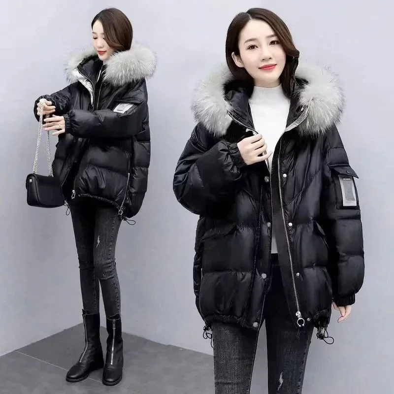2024 Winter New Warm Down Cotton Jacket With Large Fur collar Hooded Coat Loose Women Thicken Parker Puffer Overcoat Casual wear
2024 Winter New Warm Down Cotton Jacket With Large Fur collar Hooded Coat Loose Women Thicken Parker Puffer Overcoat Casual wear