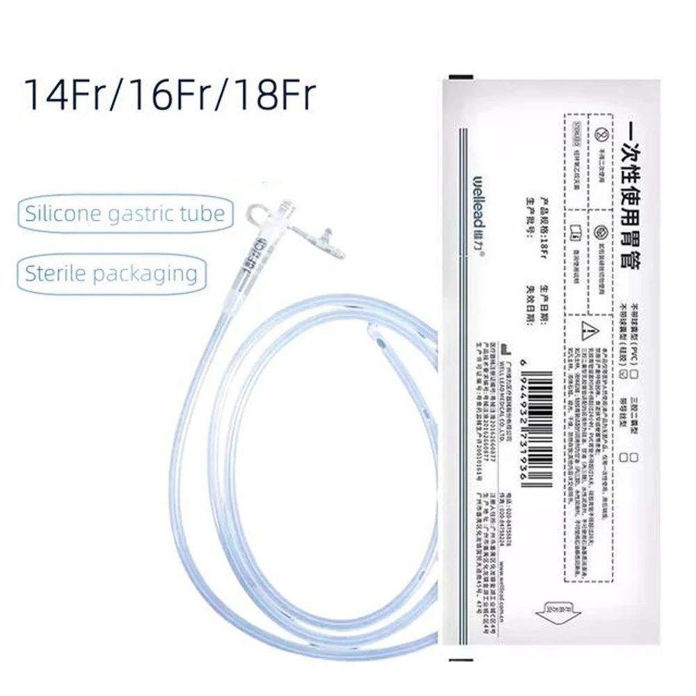 5PCS Fr14/Fr16/Fr18 Disposable Silicone Gastric Tube Nasal Feeding Tube Medical Nasogastric Tube Clear Silicone Hose
5PCS Fr14/Fr16/Fr18 Disposable Silicone Gastric Tube Nasal Feeding Tube Medical Nasogastric Tube Clear Silicone Hose