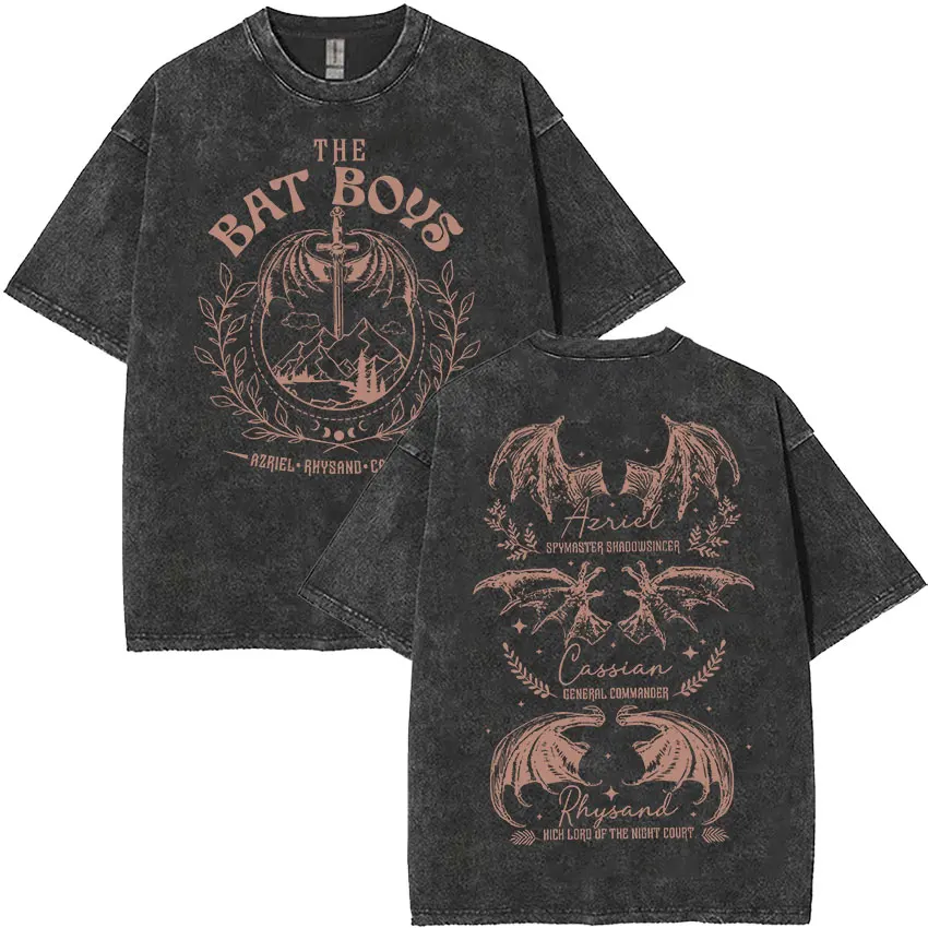 The Bat Boys Double Sided Vintage Washed T Shirts The Night Court Acotar Fashion Oversized T-shirts Men Women Casual Cotton Tees
The Bat Boys Double Sided Vintage Washed T Shirts The Night Court Acotar Fashion Oversized T-shirts Men Women Casual Cotton Tees