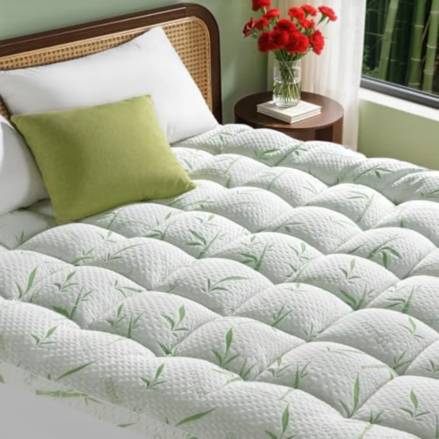 3 Inch Breathable Bamboo Mattress Topper - 1500GSM 3D+7D Down Alternative Fill, Viscose Made from Bambu, Cooling Firm Pillow To
3 Inch Breathable Bamboo Mattress Topper - 1500GSM 3D+7D Down Alternative Fill, Viscose Made from Bambu, Cooling Firm Pillow To