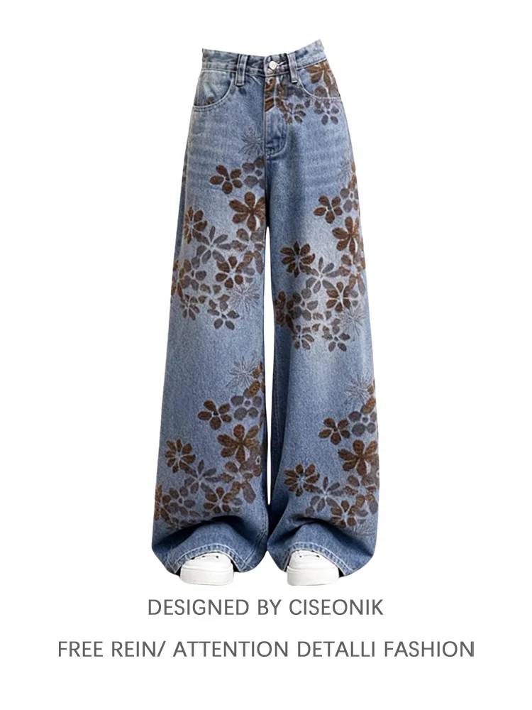Retro Korean Wide Leg Jeans Loose Lazy Sle Women's Faion Pear ape Slimming Embroidery Knife Pants High Waist Denim
Retro Korean Wide Leg Jeans Loose Lazy Sle Women's Faion Pear ape Slimming Embroidery Knife Pants High Waist Denim