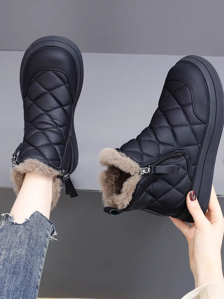 Женские зимние теплые зимние ботинки Thiened, нескользящие ботинки из натуральной кожи на плоской подошве, корейские ботинки с круглым носком
Женские зимние теплые зимние ботинки Thiened, нескользящие ботинки из натуральной кожи на плоской подошве, корейские ботинки с круглым носком