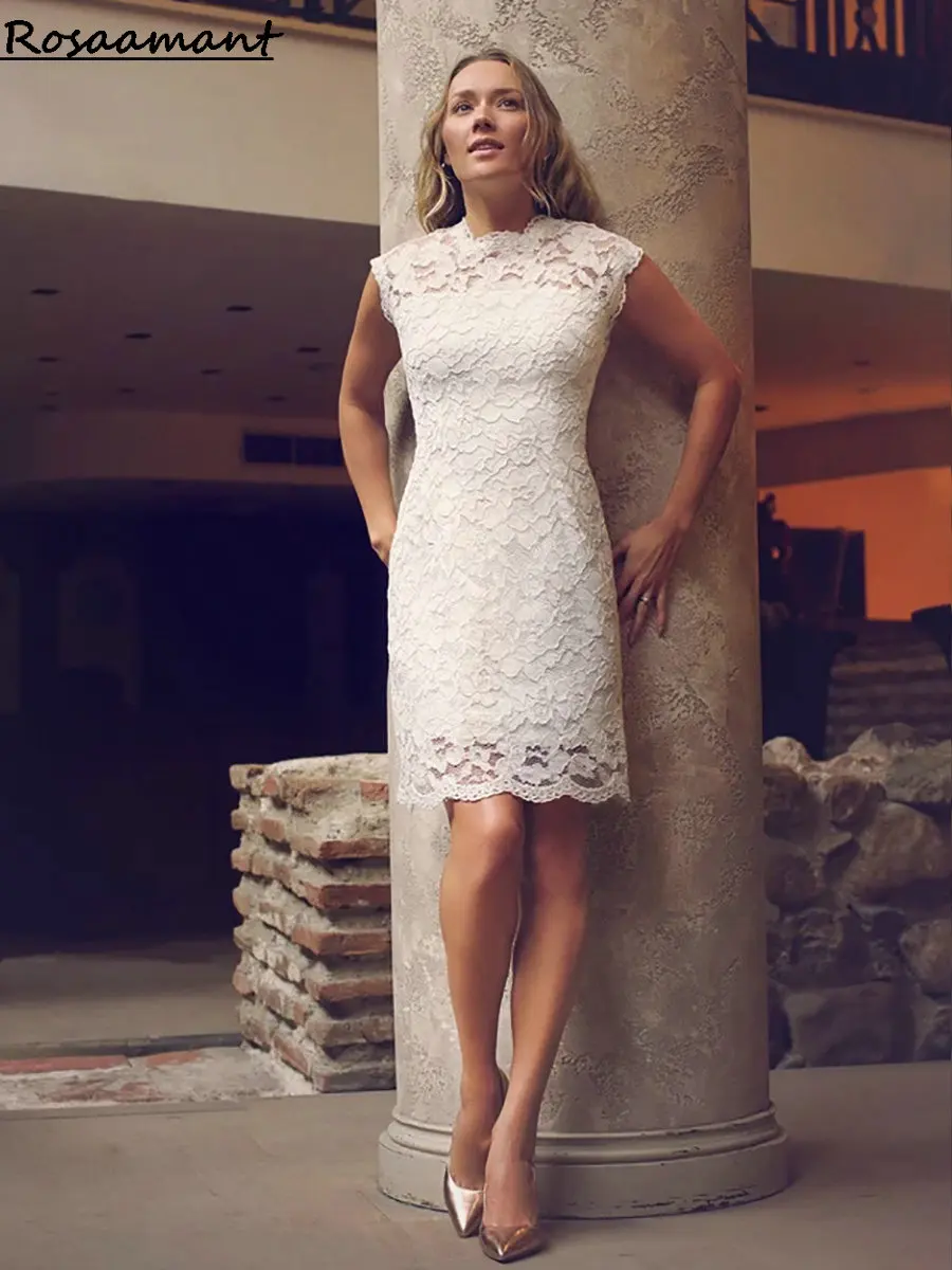 Elegant High Neck Lace Mini Short Wedding Dresses Cap Sleeve Open Back Country Boho Bridal Gowns
Elegant High Neck Lace Mini Short Wedding Dresses Cap Sleeve Open Back Country Boho Bridal Gowns