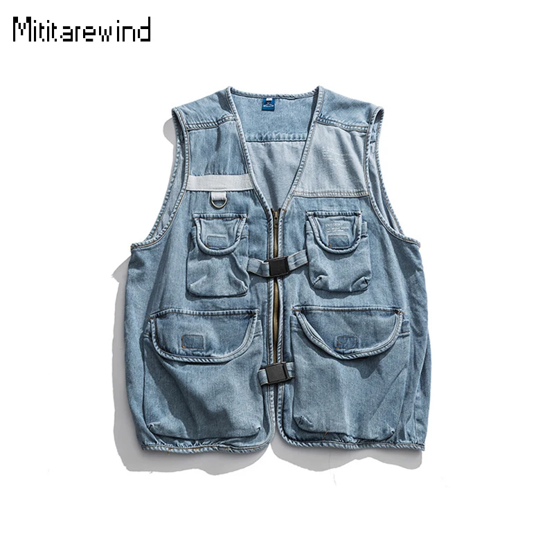 Japanese Fashion Mens Vest High Street Casual Cargo Denim Vest V-neck Sleeveless Blue Jean Jacket Youth Streetwear Men Waistcoat
Japanese Fashion Mens Vest High Street Casual Cargo Denim Vest V-neck Sleeveless Blue Jean Jacket Youth Streetwear Men Waistcoat