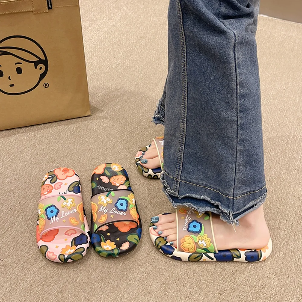 Fashion Transparent Sweet Flower Slippers PVC Beachwear Platform Flip Flops Shoes Anti Slip Slides Sandals Ladies
Fashion Transparent Sweet Flower Slippers PVC Beachwear Platform Flip Flops Shoes Anti Slip Slides Sandals Ladies
