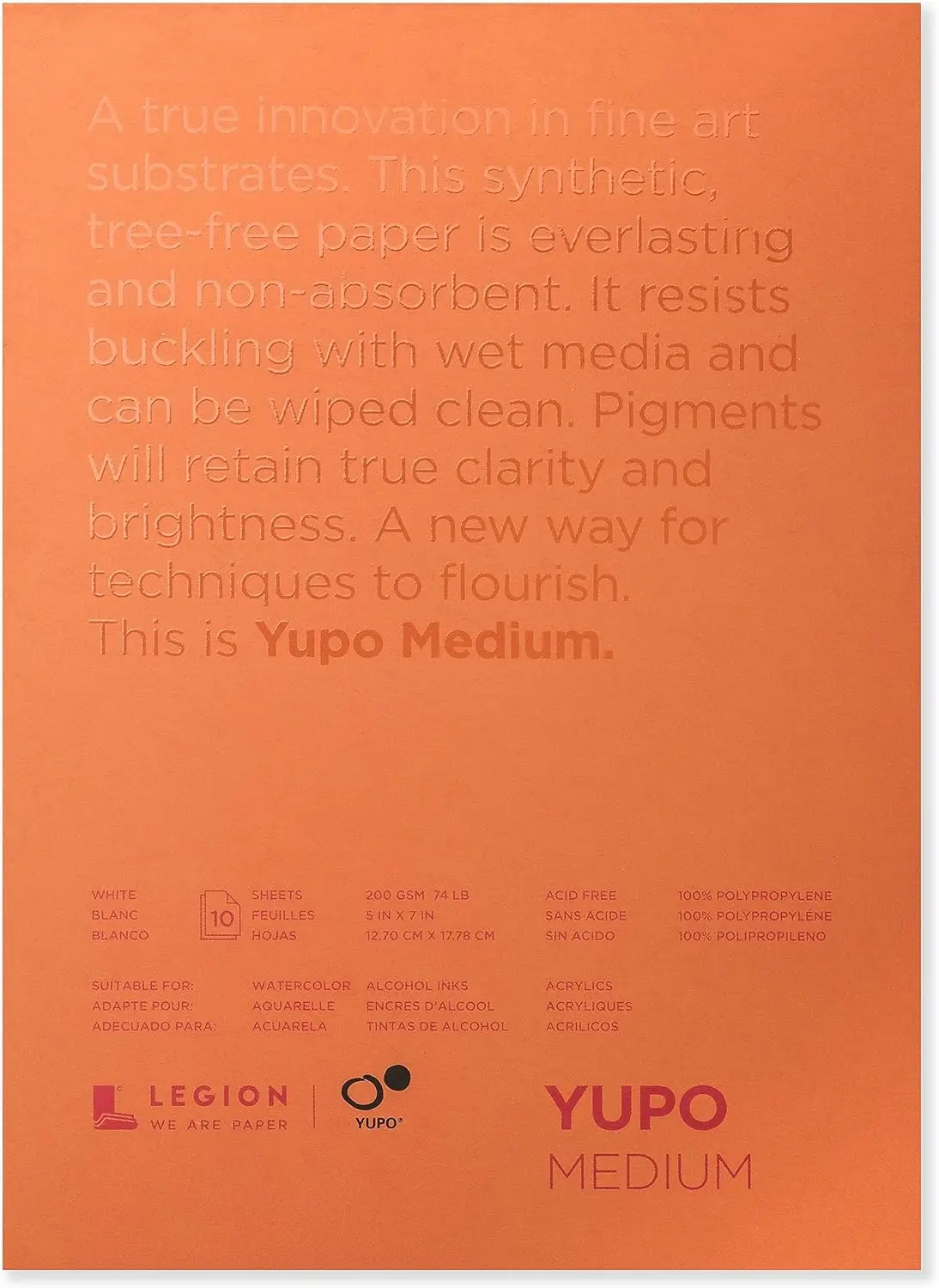 Synthetic Paper Pad 5x7 Bright White 10 Sheets for Art Drawing and Printing
Synthetic Paper Pad 5x7 Bright White 10 Sheets for Art Drawing and Printing