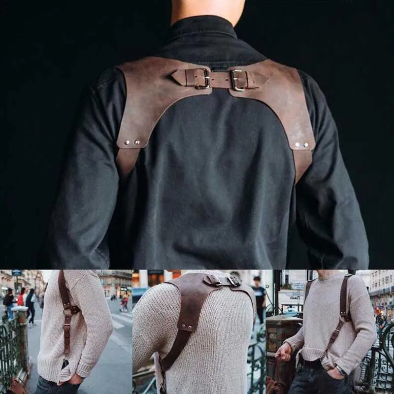 Men Medieval Belt Strap Harness Chest Punk Vintage Leather Suspender Renaissance Suspensorio Apparel Shoulder Accessories
Men Medieval Belt Strap Harness Chest Punk Vintage Leather Suspender Renaissance Suspensorio Apparel Shoulder Accessories
