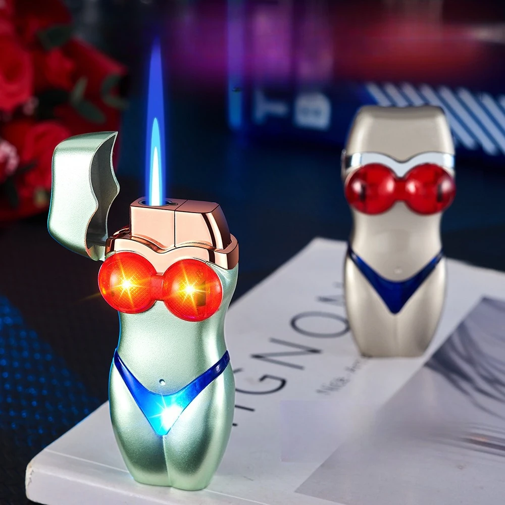 Glowing Bikini Beauty Style Torch Lighter Windproof Straight Blue Flame Inflatable Butane Lighter Smoking Gadgets for Men Gifts
Glowing Bikini Beauty Style Torch Lighter Windproof Straight Blue Flame Inflatable Butane Lighter Smoking Gadgets for Men Gifts