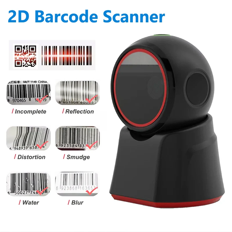 2D Barcode Scanner Desktop USB Omnidirectional 1D 2D QR Code Data Matrix PDF417 Bar Code Reader Portable for Store Supermarket
2D Barcode Scanner Desktop USB Omnidirectional 1D 2D QR Code Data Matrix PDF417 Bar Code Reader Portable for Store Supermarket