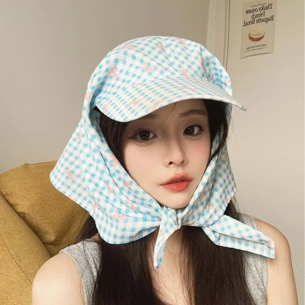 Driving Rural Style Headscarf Baseball Hat Bow Breathable Scarf Peaked Cap Plaid Soft Triangle Headscarf Hat Summer Outing
Driving Rural Style Headscarf Baseball Hat Bow Breathable Scarf Peaked Cap Plaid Soft Triangle Headscarf Hat Summer Outing