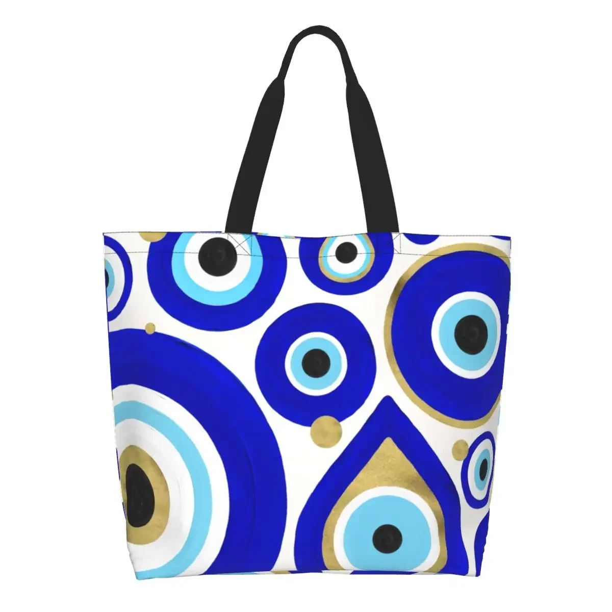 Evil Eye Charms On White Grocery Shopping Bag Custom Canvas Shopper Shoulder Tote Bag Big Capacity Moroccan Nazar
Evil Eye Charms On White Grocery Shopping Bag Custom Canvas Shopper Shoulder Tote Bag Big Capacity Moroccan Nazar
