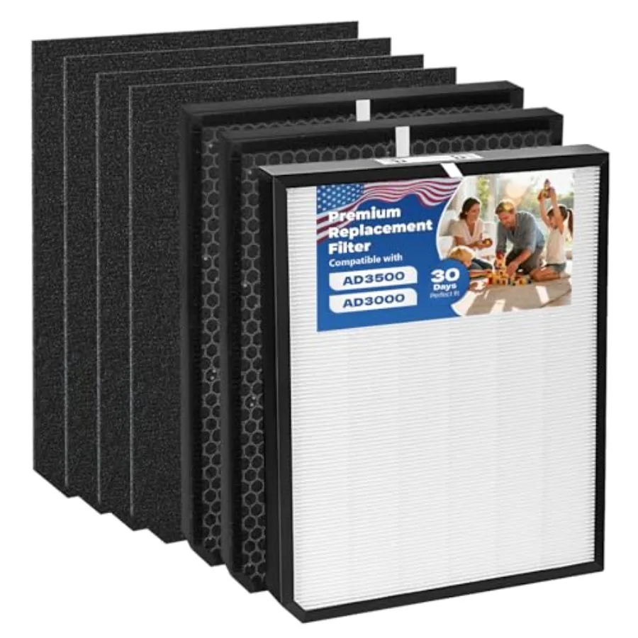 Replacement Filter Compatible with AD3000/AD3500 Includes 1 High-Performance Filters + 2 Activated Carbon Replacement Filters +
Replacement Filter Compatible with AD3000/AD3500 Includes 1 High-Performance Filters + 2 Activated Carbon Replacement Filters +