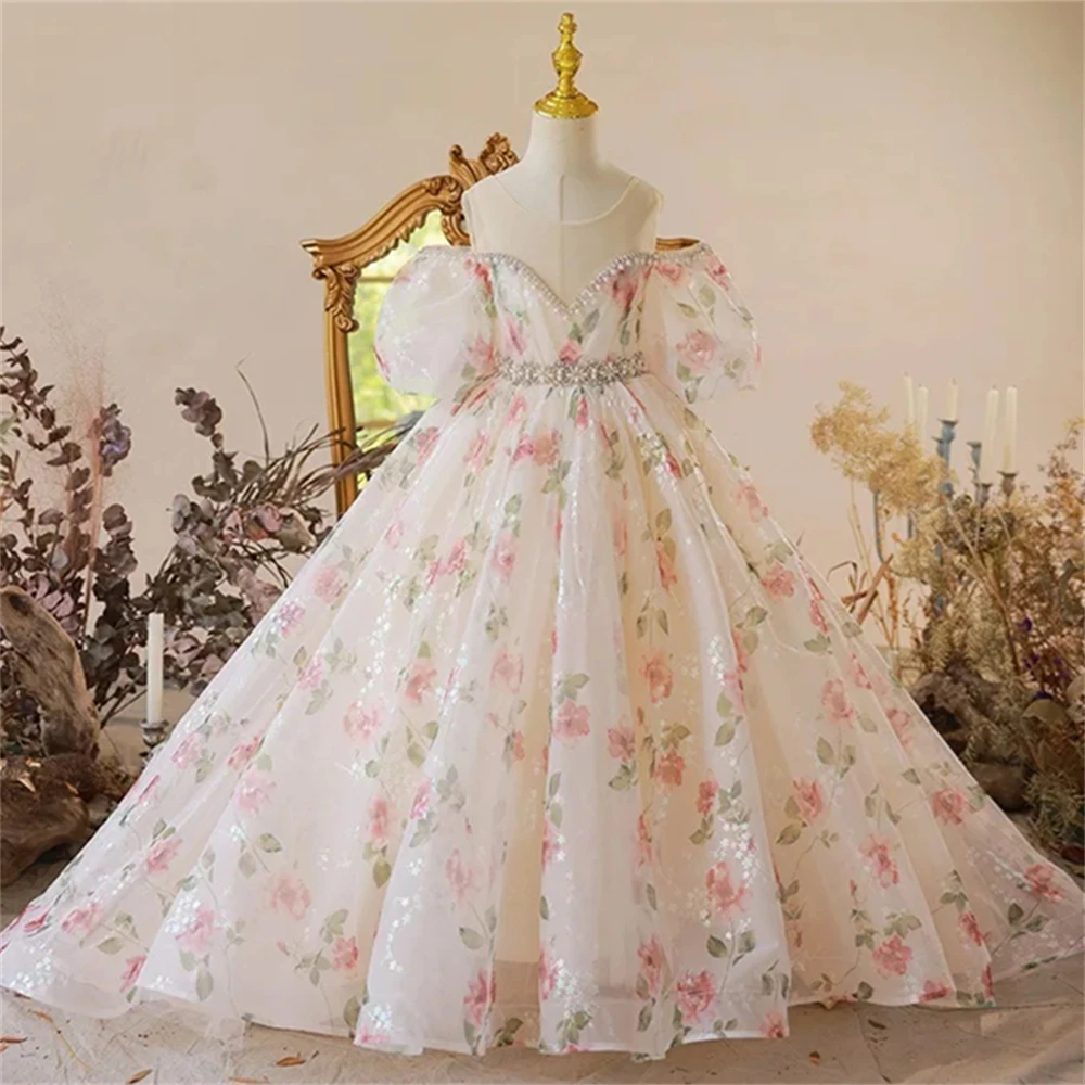 Customized Flower Girl Dress For Wedding Glitter Pearls Short Sleeve Floor Length Luxury Kids Birthday First Communion Gown
Customized Flower Girl Dress For Wedding Glitter Pearls Short Sleeve Floor Length Luxury Kids Birthday First Communion Gown