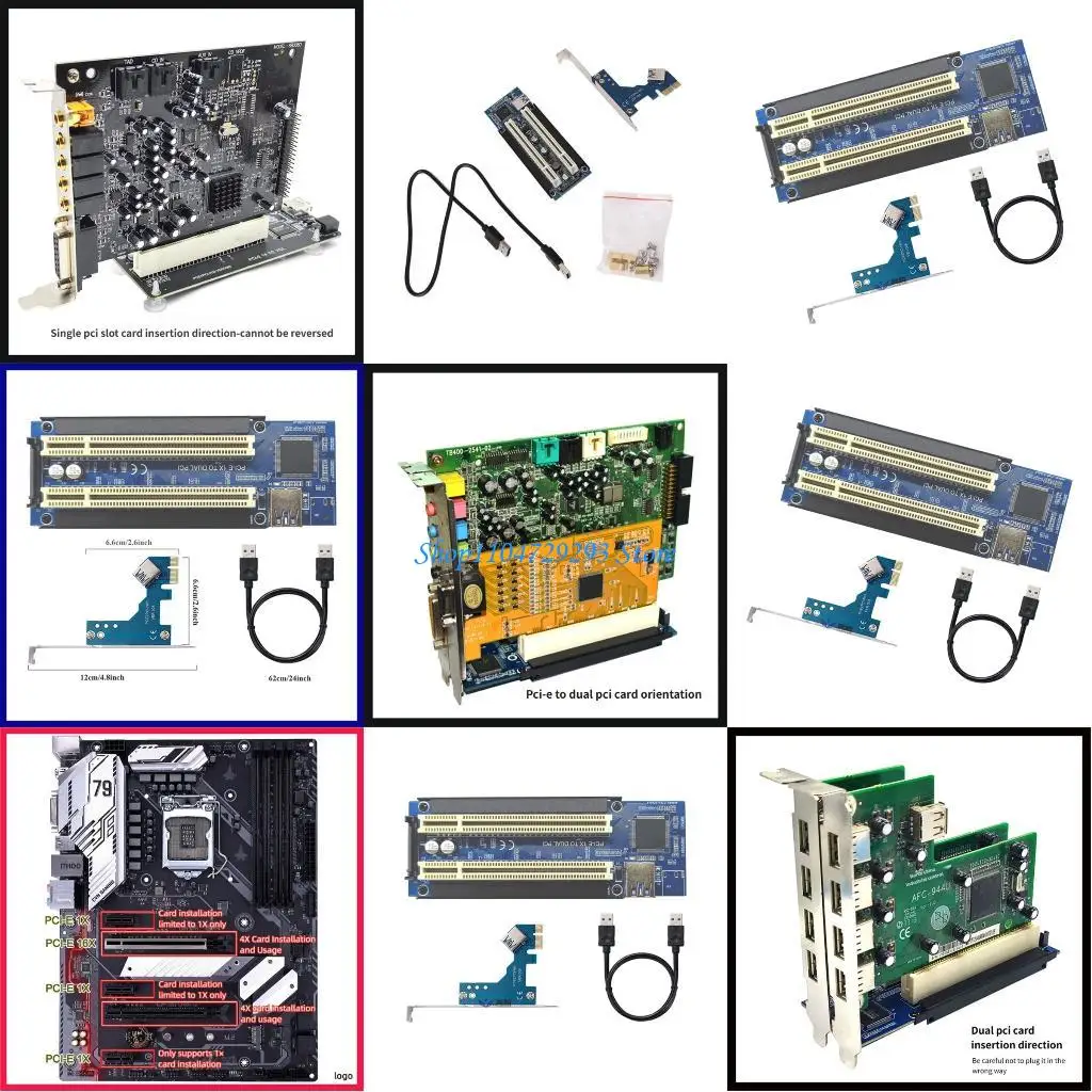 Y2GD Upgraded PCIE to Double PCI Expansion Card ASM1083 Controller for Motherboard