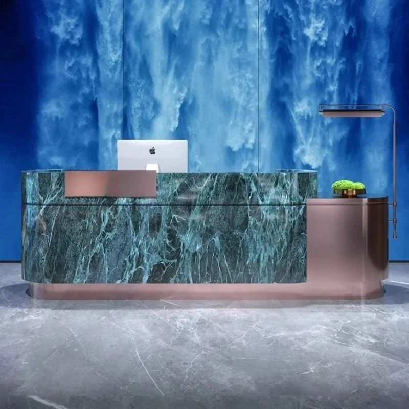 Reception Desk Modern Simple Hotel Lobby Reception Desk Sales Office Green Rock Slab Bar Checkout Page Front Desk Customization
Reception Desk Modern Simple Hotel Lobby Reception Desk Sales Office Green Rock Slab Bar Checkout Page Front Desk Customization