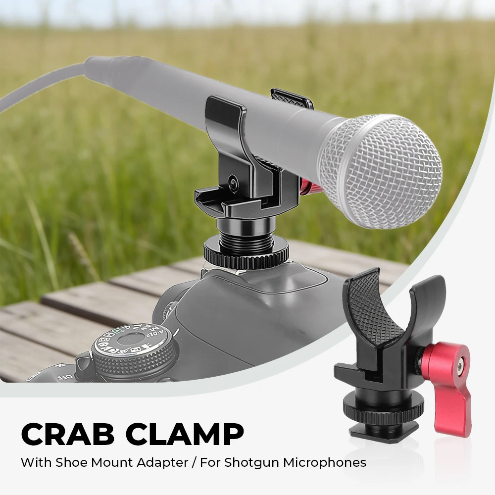 CAMVATE Microphone Clip Crab Clamp with Cold Shoe Mount 1/4"-20 Thread Holes For DSLR Camera Mirrorless Tripod Stand Video Rig
CAMVATE Microphone Clip Crab Clamp with Cold Shoe Mount 1/4"-20 Thread Holes For DSLR Camera Mirrorless Tripod Stand Video Rig