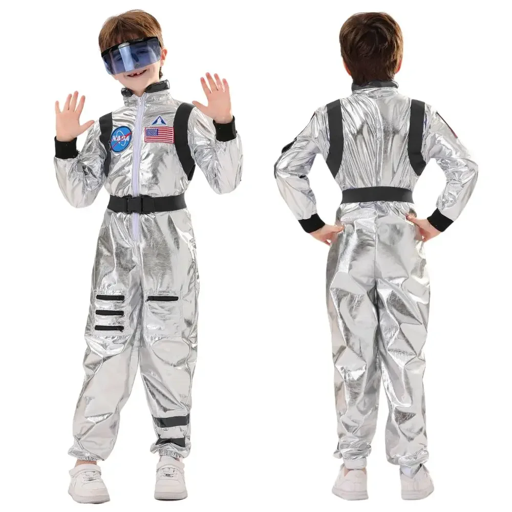 Kids Astronaut Costume Silver Astronauts Cosplay Disguise Children Jumpsuit Spaceman Outfits Halloween Carnival Costume Uniform
Kids Astronaut Costume Silver Astronauts Cosplay Disguise Children Jumpsuit Spaceman Outfits Halloween Carnival Costume Uniform
