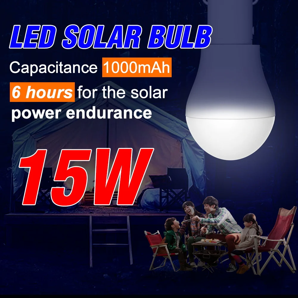 15W Outdoor LED Solar Bulb 5V Portable High Brightness Bulbs Waterproof Spotlight Garden Courtyard Corridor Camping Lighting
15W Outdoor LED Solar Bulb 5V Portable High Brightness Bulbs Waterproof Spotlight Garden Courtyard Corridor Camping Lighting