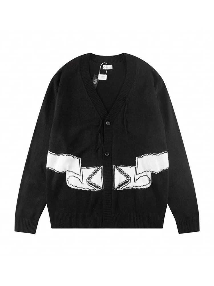 Retro American Destroyed Scroll Design Knitted Sweater Men's Women's Trendy Worn out Embroidery Pullover Long Sve V-Ne
Retro American Destroyed Scroll Design Knitted Sweater Men's Women's Trendy Worn out Embroidery Pullover Long Sve V-Ne
