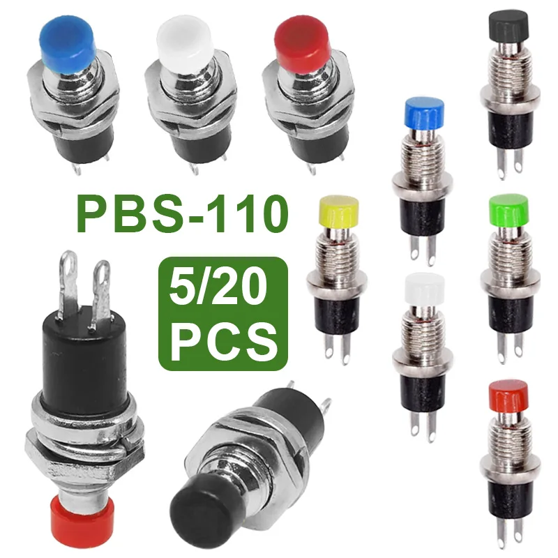 5/20Pcs PBS-110 7mm Momentary Switch Reset Push Button Switch ON OFF PBS110 2Pin Micro Switch with Screw Nut
5/20Pcs PBS-110 7mm Momentary Switch Reset Push Button Switch ON OFF PBS110 2Pin Micro Switch with Screw Nut